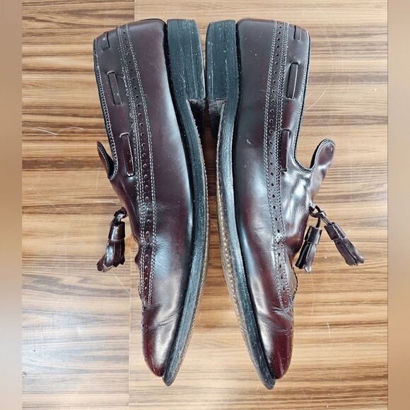 Allen Edmonds Berwick Mens 8 Longwing Wingtip Leather Tassel Loafer Shoes - Picture 5 of 10